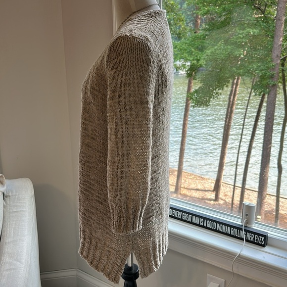 Eileen Fisher Linen Blend Open Cardigan with 3/4 Sleeves, Size S/P, Like New - Picture 4 of 7